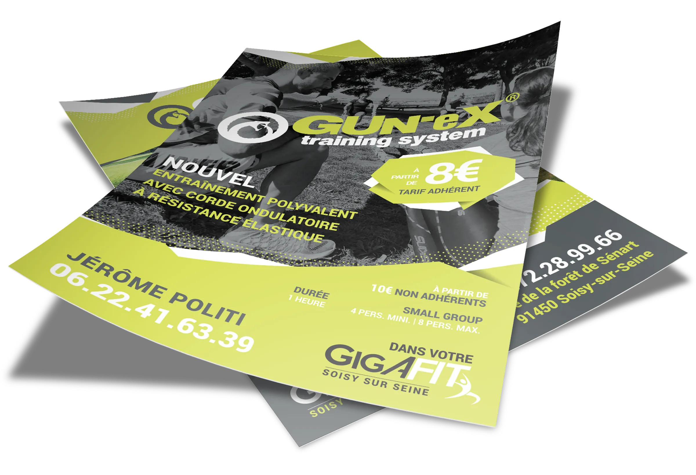 Design flyer sportif identité visuelle coach fitness communication print Paris graphiste freelance Ile-de-France France