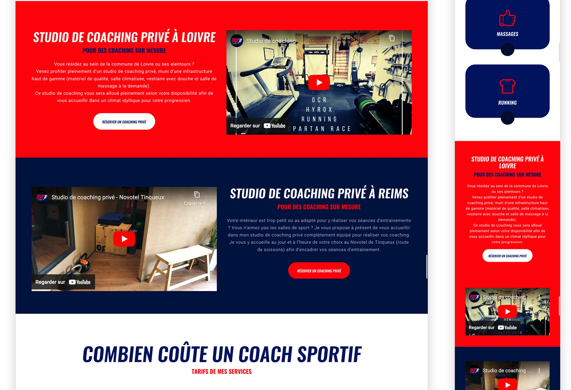 Création site internet SEO coach sportif OCR courses hybrides webdesigner Paris Ile-de-France France