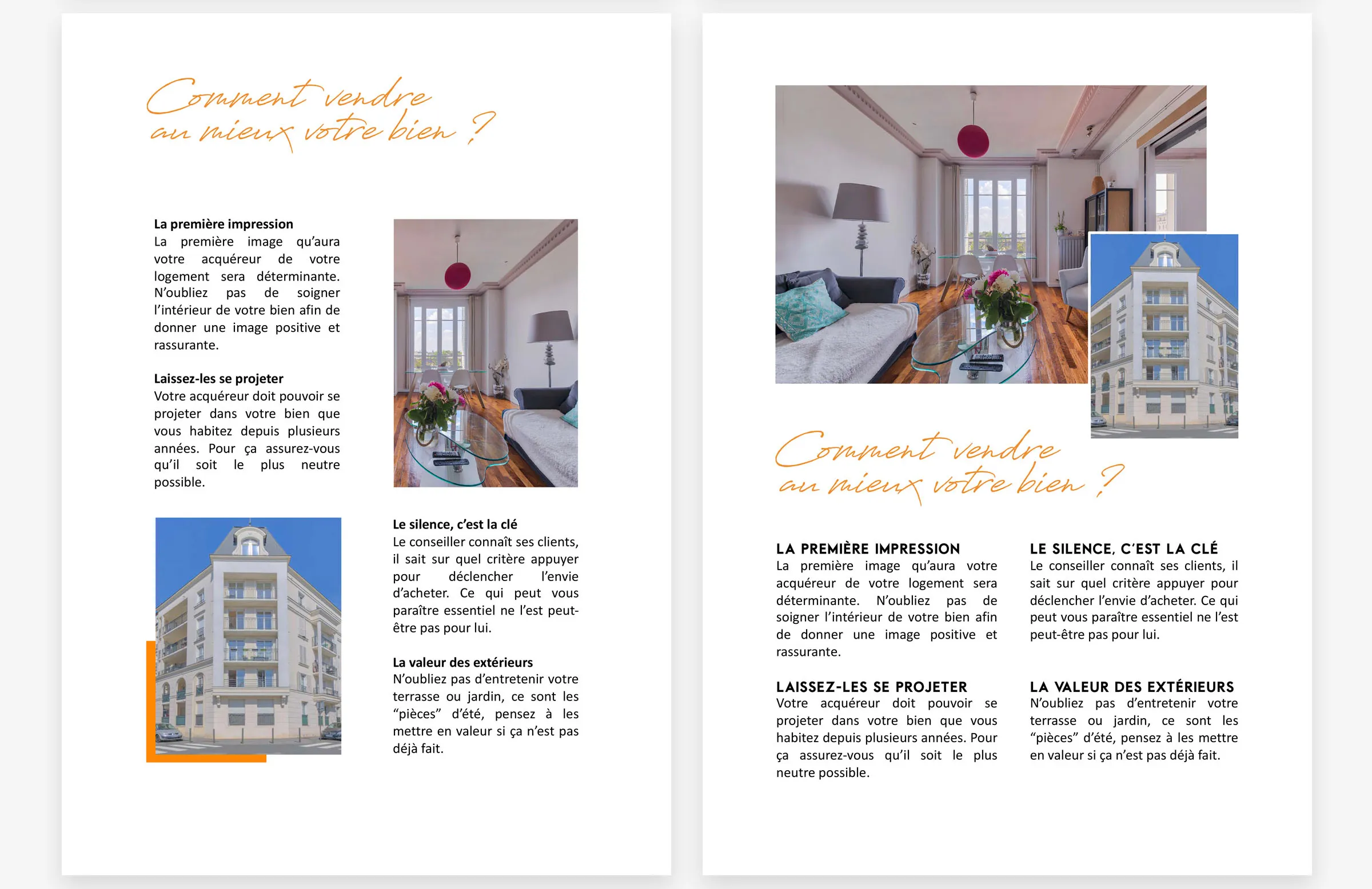 Template dossier estimation agence immobilière design graphique Paris Ile-de-France France