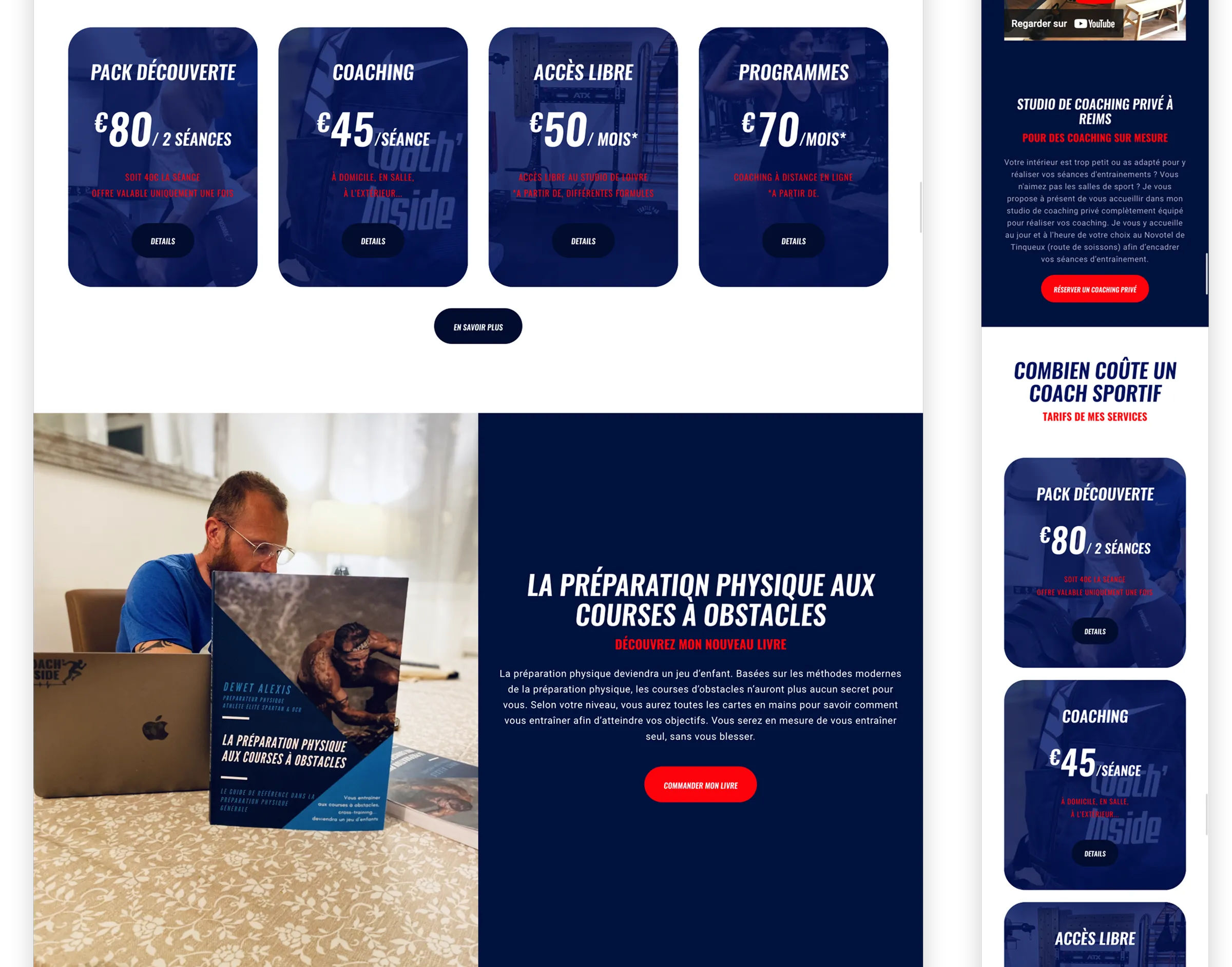 Création site internet SEO coach sportif OCR courses hybrides webdesigner Paris Ile-de-France France