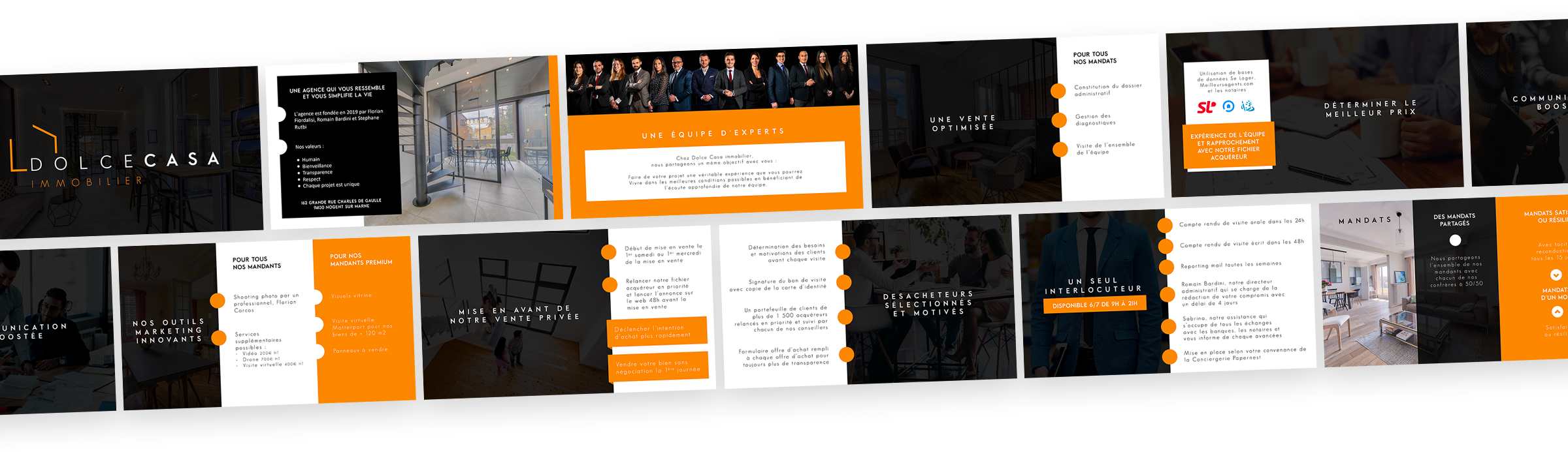Template PowerPoint immobilier trame commerciale complète design présentation Paris graphiste freelance Ile-de-France France