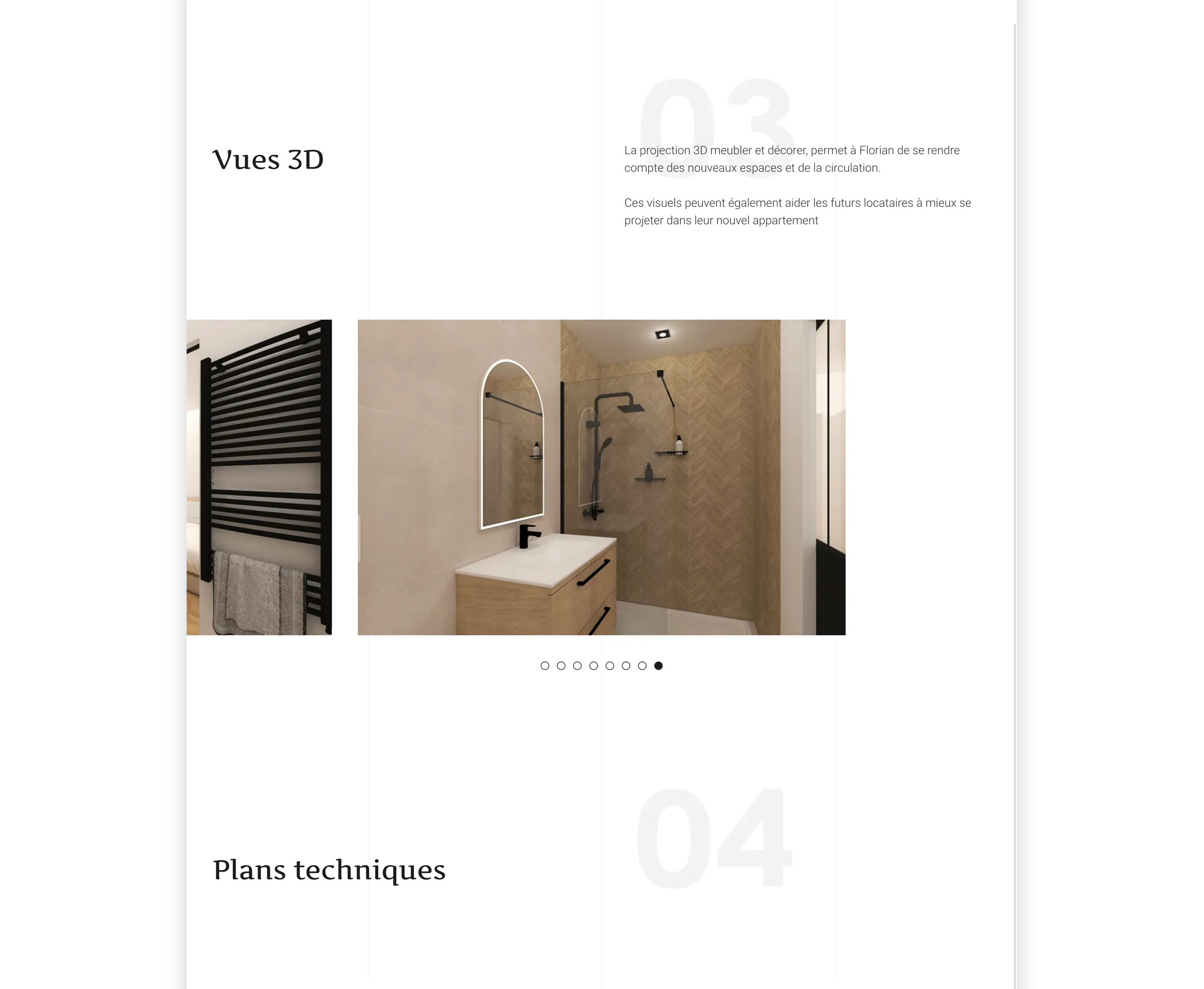 Page projet responsive de décoration d’intérieur créée par un webdesigner freelance à Paris spécialisé en UX UI et référencement SEO en France