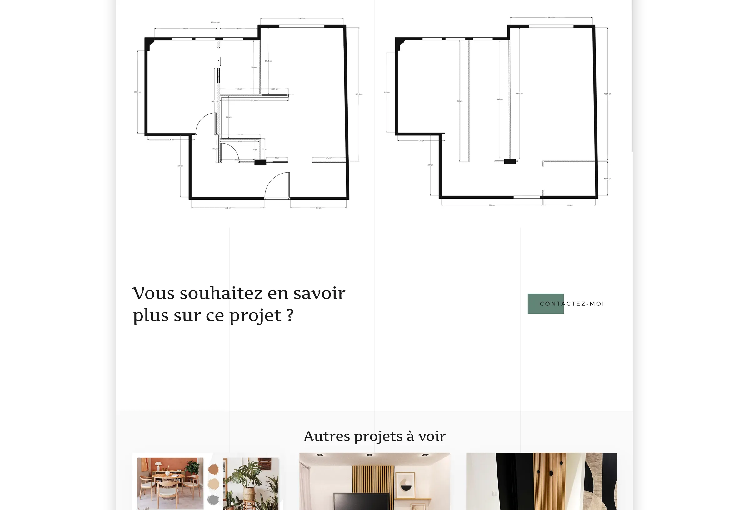 Page projet responsive de décoration d’intérieur créée par un webdesigner freelance à Paris spécialisé en UX UI et référencement SEO en France