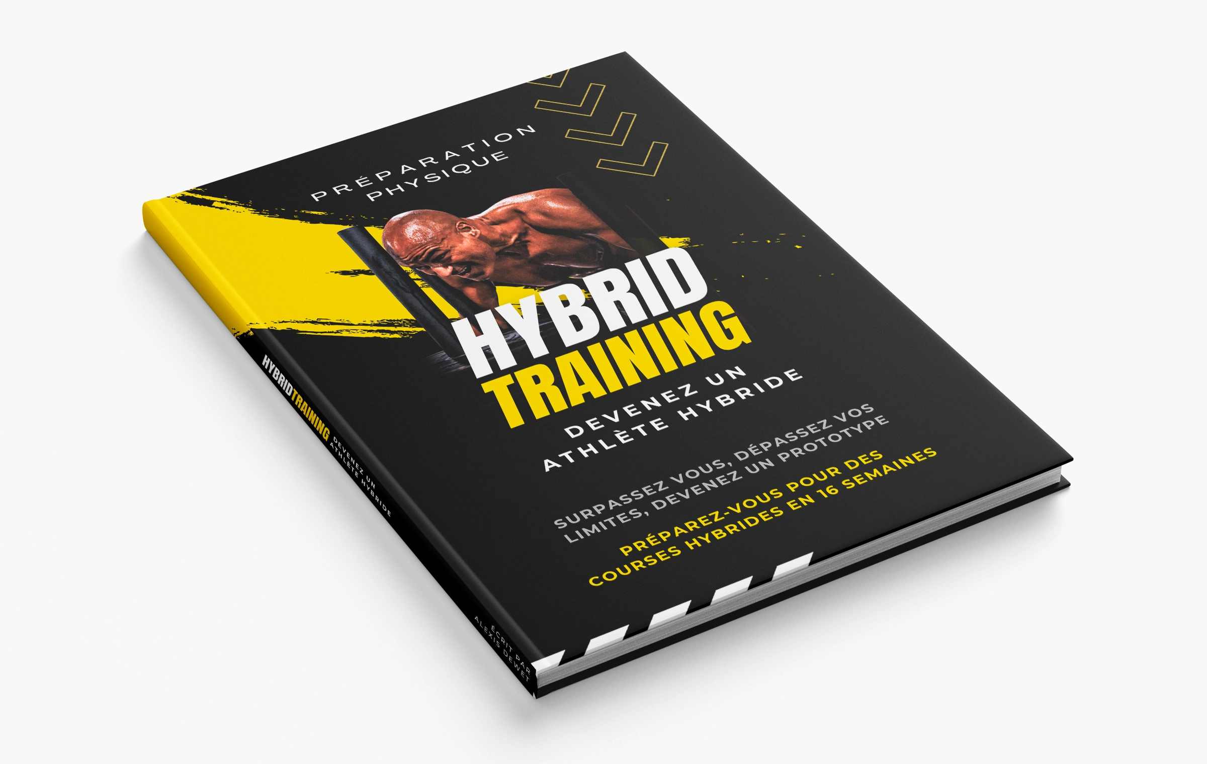 Couverture du livre Hybrid Training réalisée par un graphiste freelance en Île-de-France, création d’identité visuelle et design éditorial sportif en France