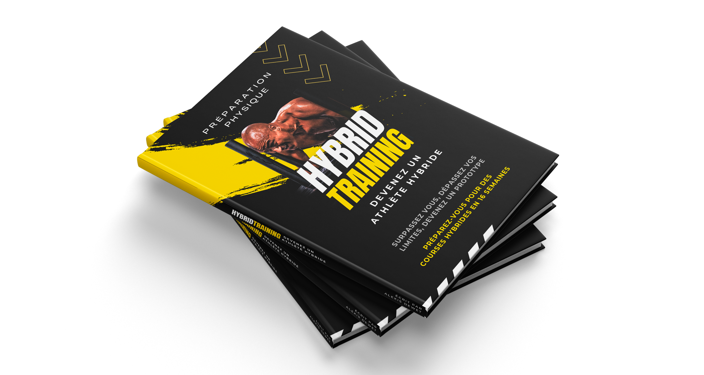 Couverture du livre Hybrid Training réalisée par un graphiste freelance en Île-de-France, création d’identité visuelle et design éditorial sportif en France