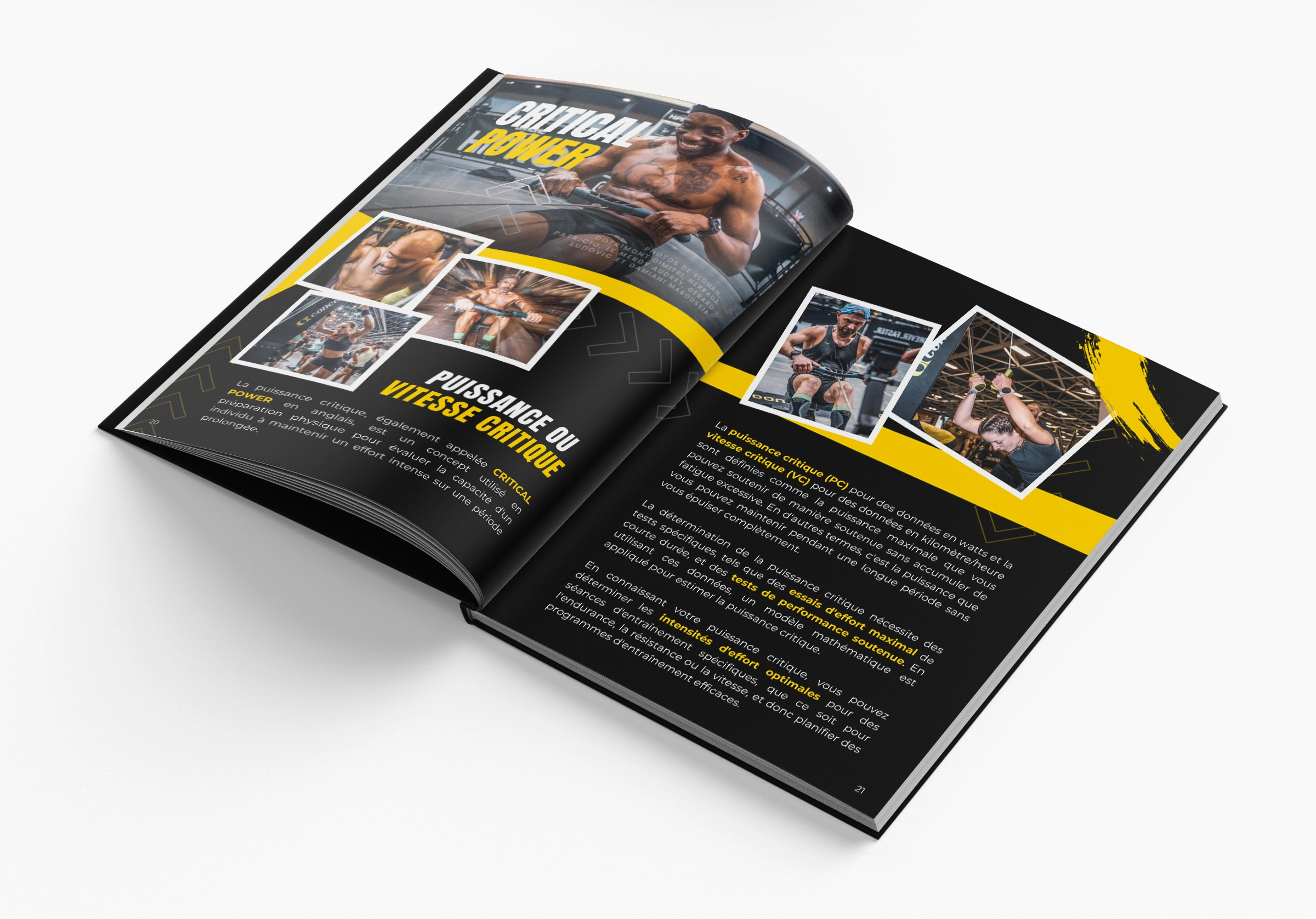 Création graphique de livre sportif avec photos et mise en page professionnelle réalisée en région parisienne pour le secteur du sport et du coaching