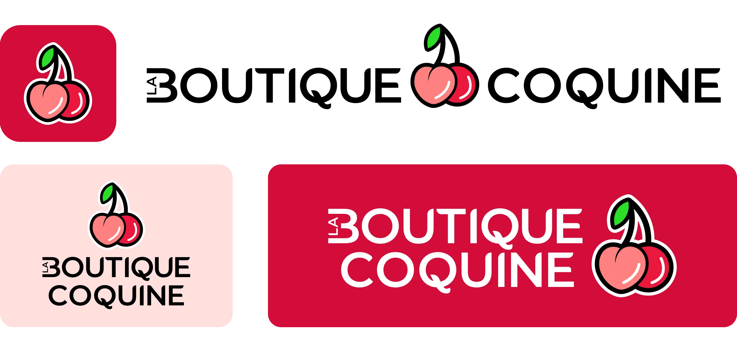 Déclinaisons du logo et de l'identité visuelle réalisées par un designer graphique freelance à Paris pour une marque e-commerce en France