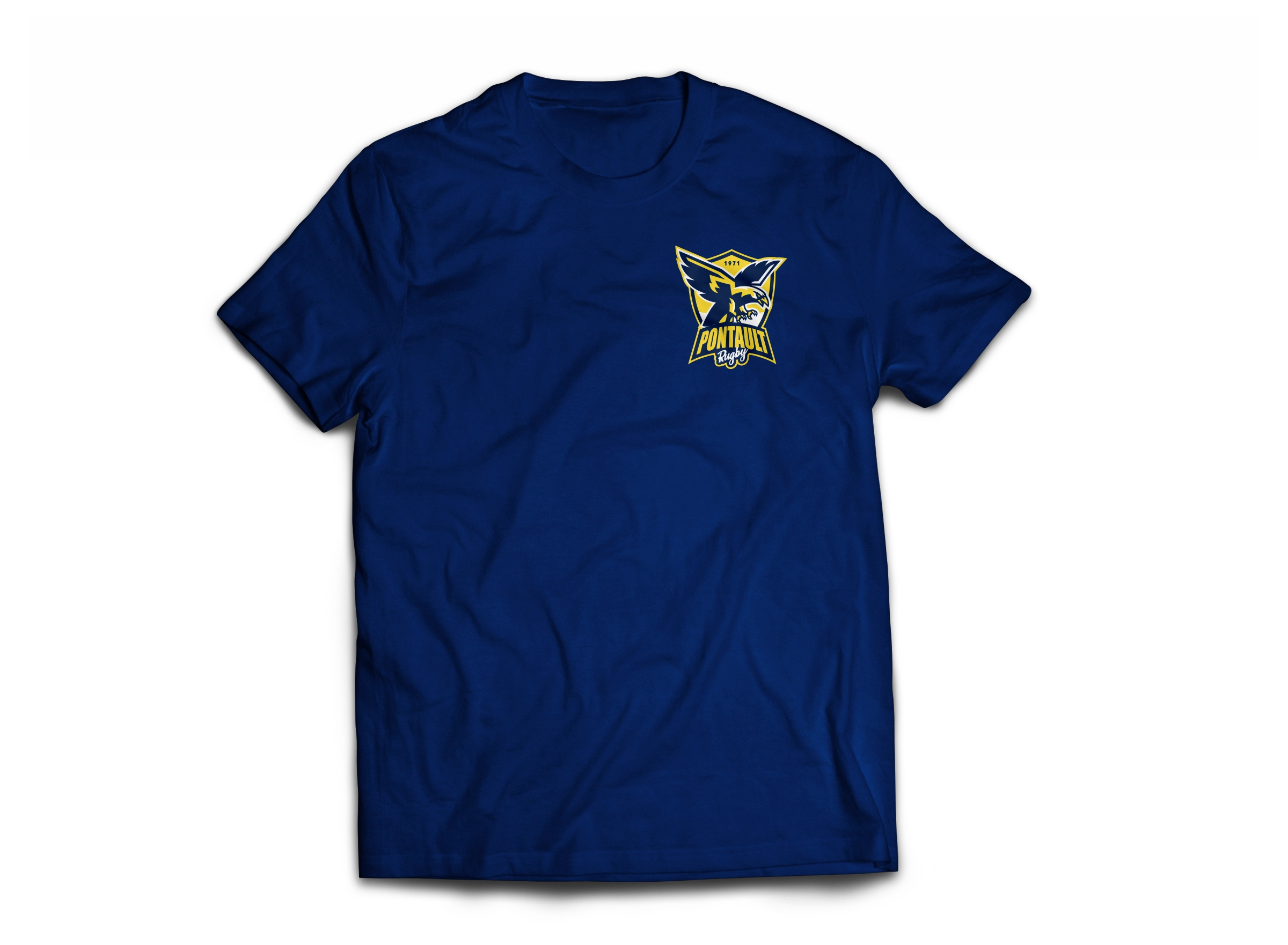 T-shirt merchandising avec proposition de logo pour le Rugby Club de Pontault-Combault conçu par un designer graphique freelance basé près de Paris
