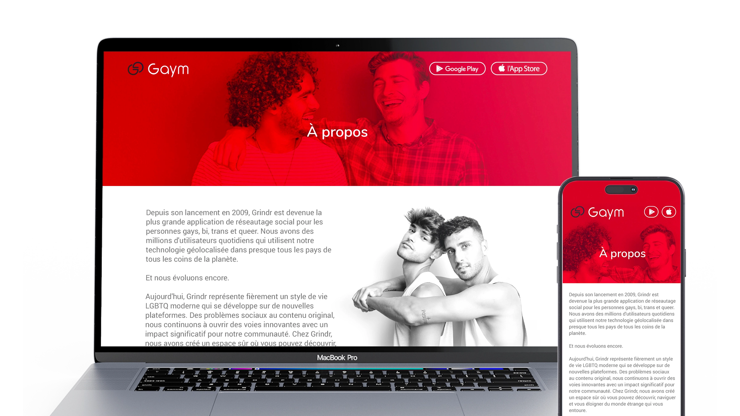 Création d’une page institutionnelle responsive pour application mobile réalisée par un graphiste et webdesigner freelance à Paris en Île-de-France spécialisé en création de sites internet professionnels