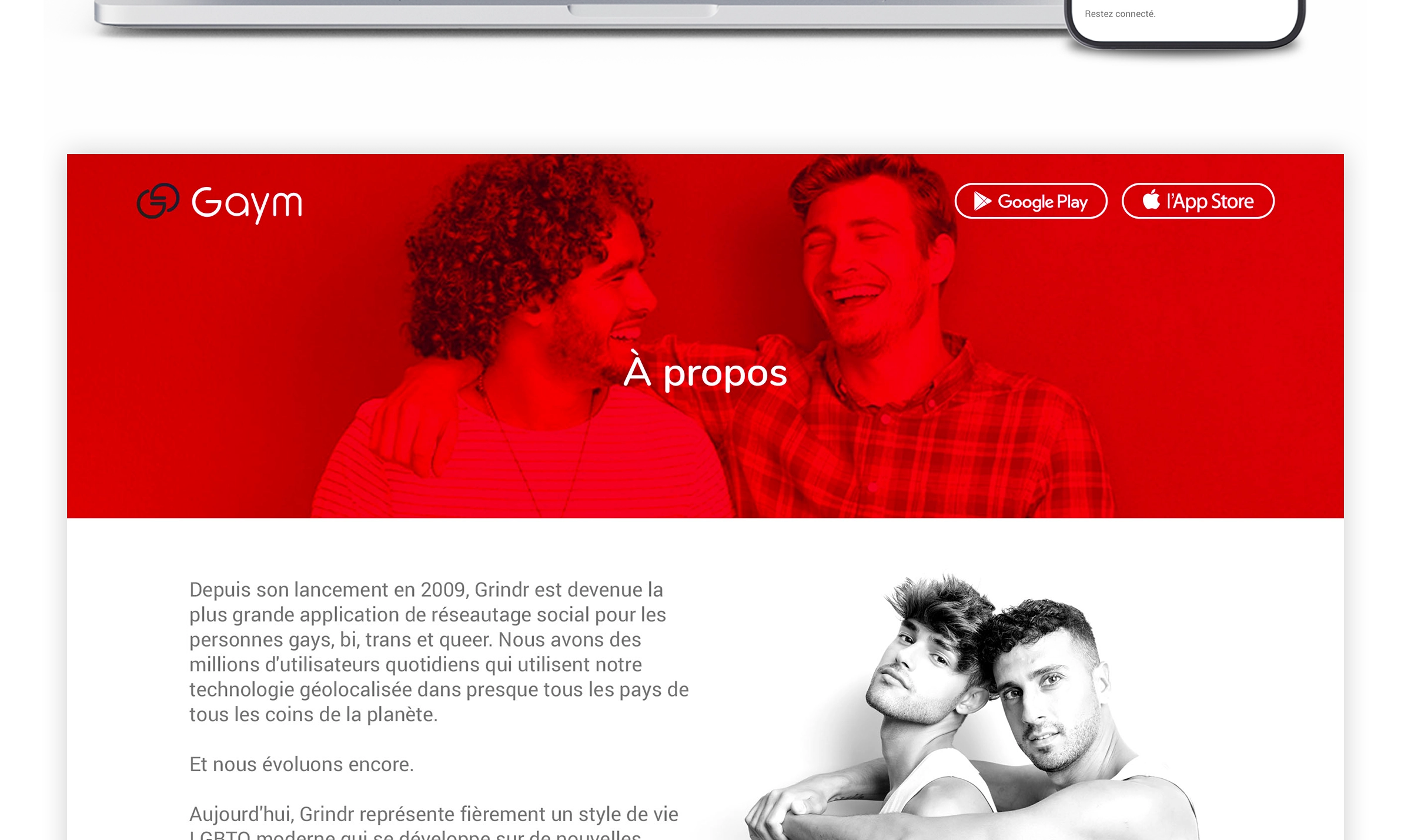 Création d’une page institutionnelle responsive pour application mobile réalisée par un graphiste et webdesigner freelance à Paris en Île-de-France spécialisé en création de sites internet professionnels