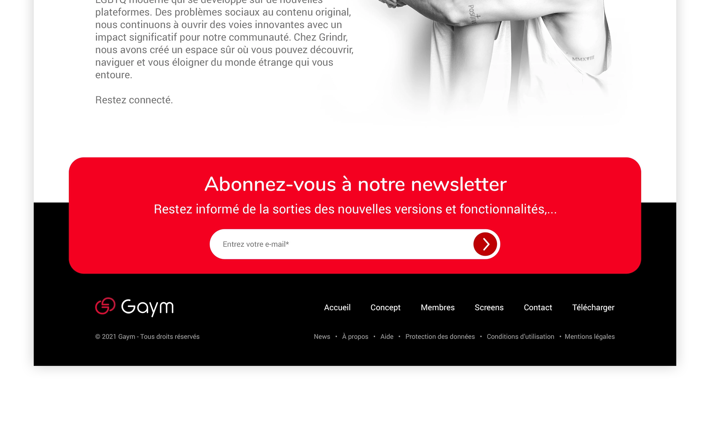 Création d’une page institutionnelle responsive pour application mobile réalisée par un graphiste et webdesigner freelance à Paris en Île-de-France spécialisé en création de sites internet professionnels