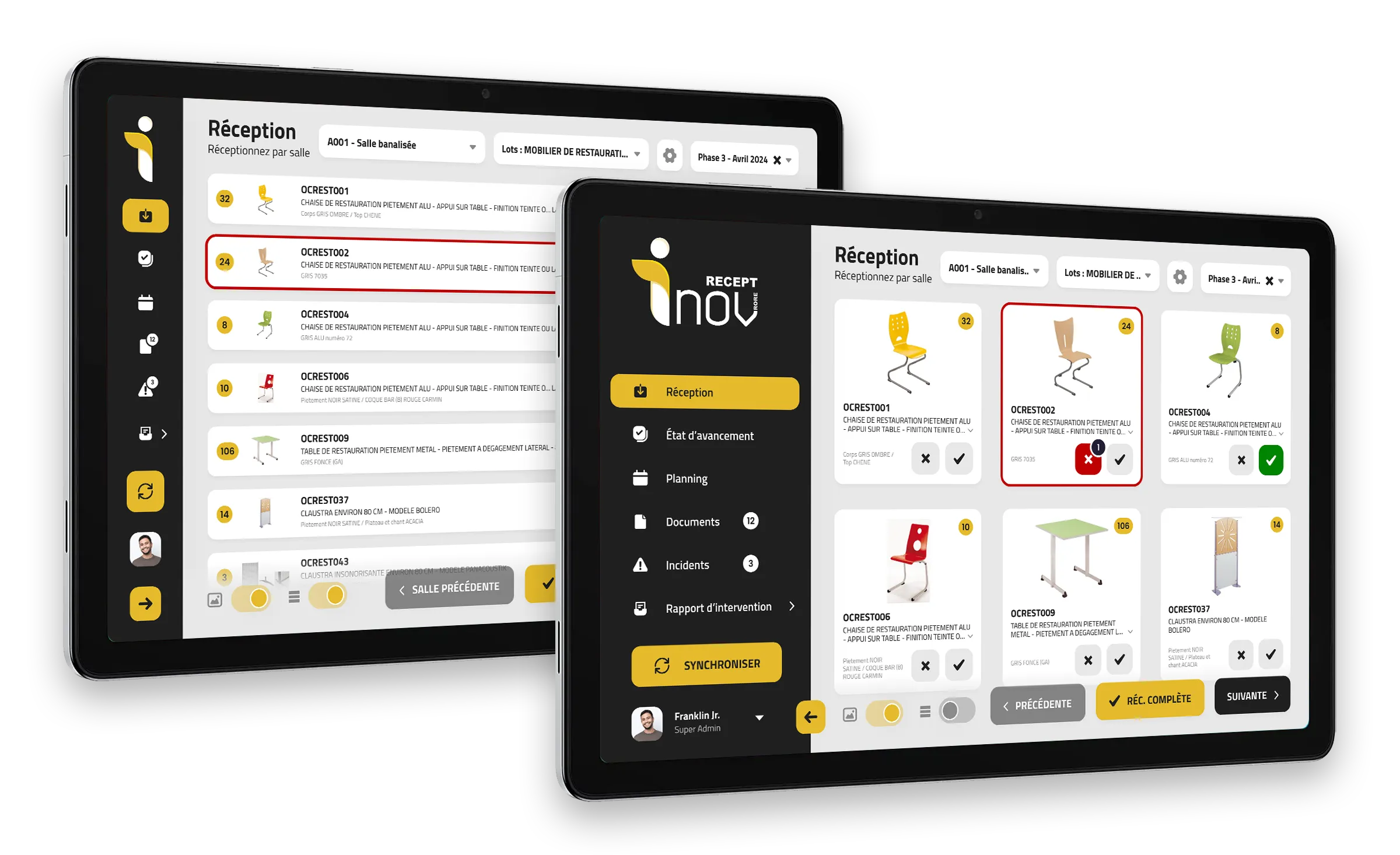 Tableau de bord UX UI pour application logistique développé par un designer freelance à Paris spécialisé en création d'interfaces métier et logiciels professionnels