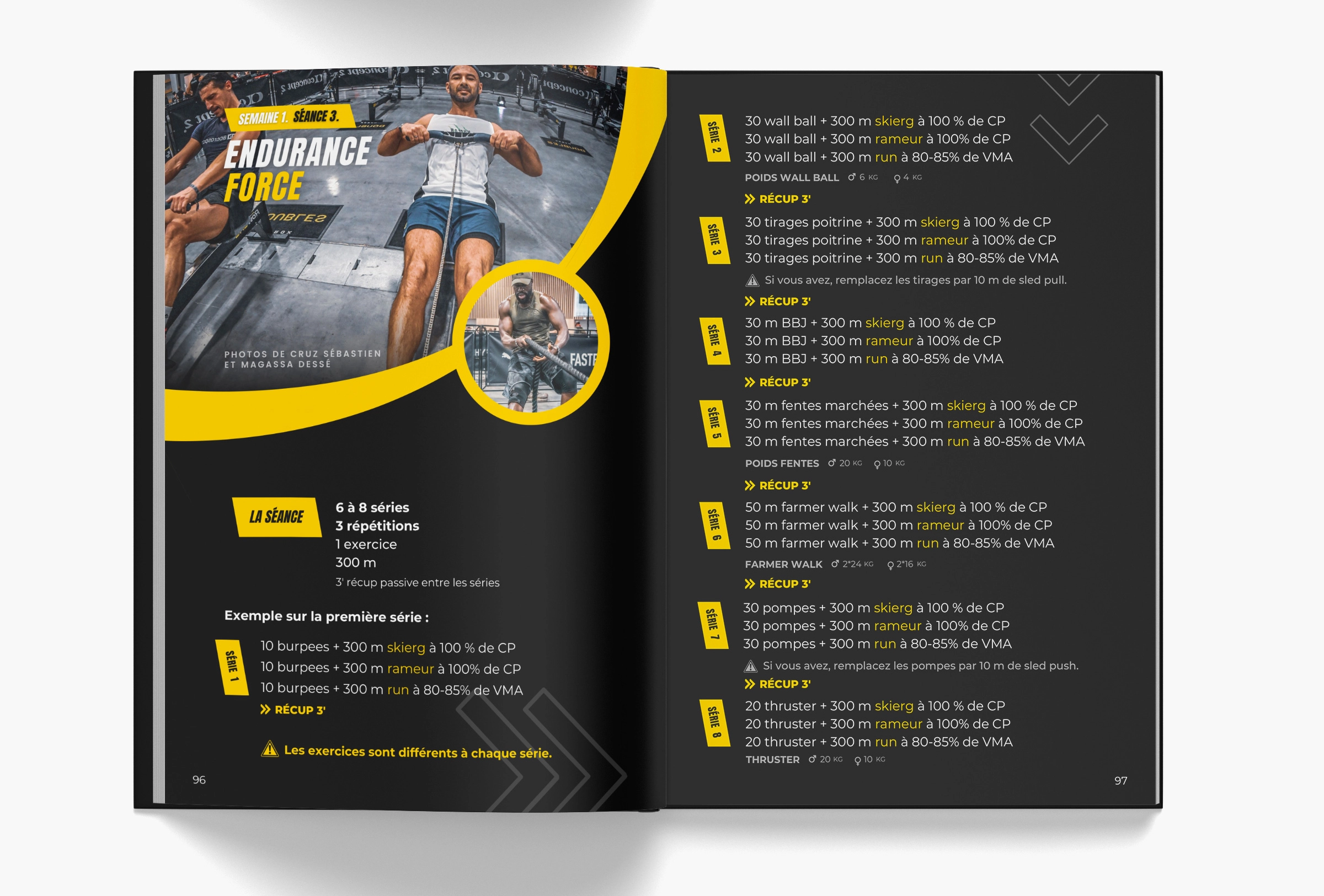 Design éditorial de livre de préparation physique et endurance de force réalisé en Île-de-France par un graphiste spécialisé en édition sportive