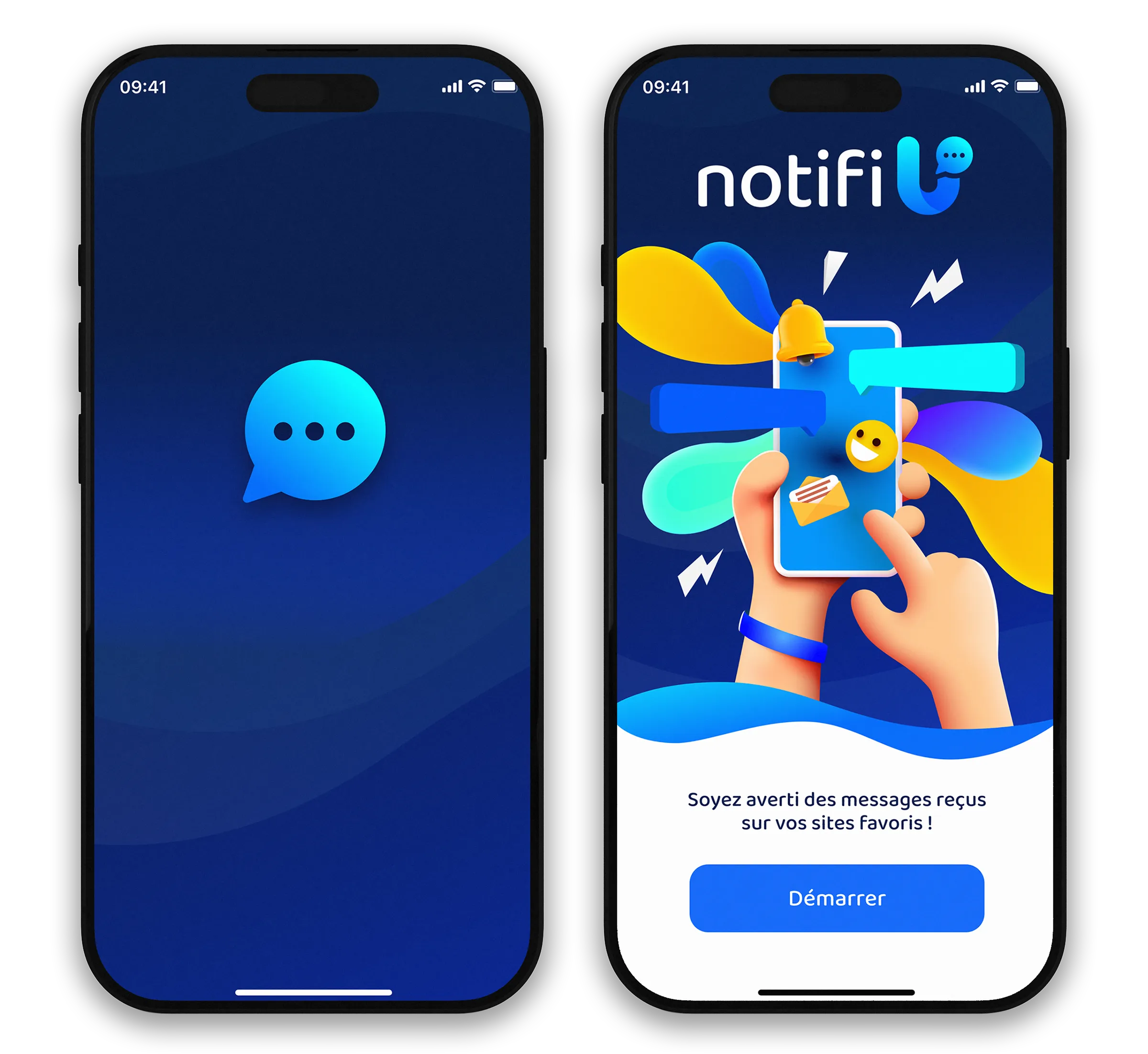 Création des écrans d'accueil et d'onboarding d'une application mobile UX UI réalisée par un designer freelance à Paris en Île-de-France