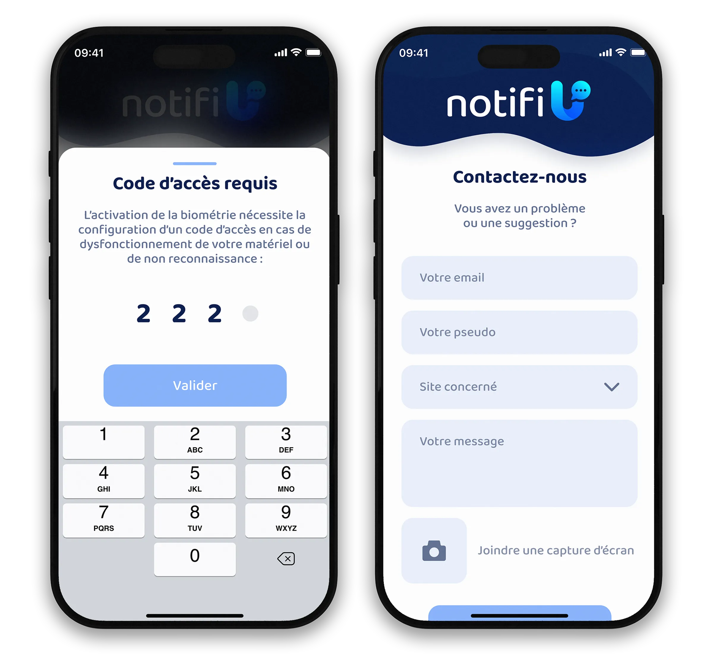 Création des écrans de paramètres et de support d'une application mobile UX UI réalisée par un graphiste freelance à Paris en Île-de-France